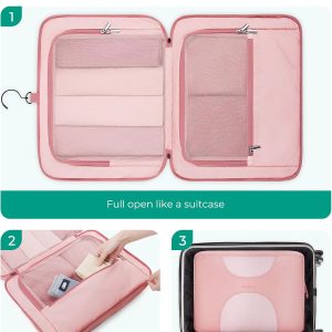 BAGSMART Hanging Travel Packing Cubes, 6 Set Large Travel Cubes for Women Cruise Ship Essentials, Suitcase Organizers