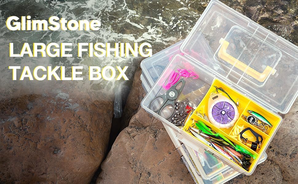Fishing Tackle Boxes Waterproof Premium Plastic Storage Organizer Container Box with Divider Tray for Small Parts (Tackle Box Only) - Image 6